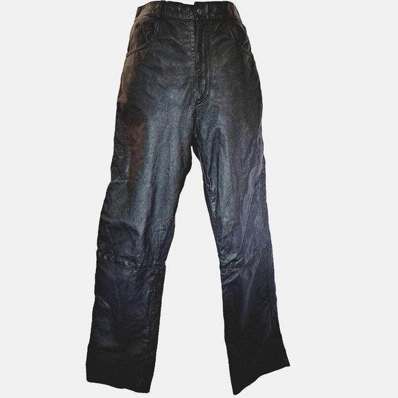 BOD & CHRISTENSEN leather pants Sz 10 ( 28W ) 2 textures HIGH END MADE IN INDIA - Picture 2 of 10